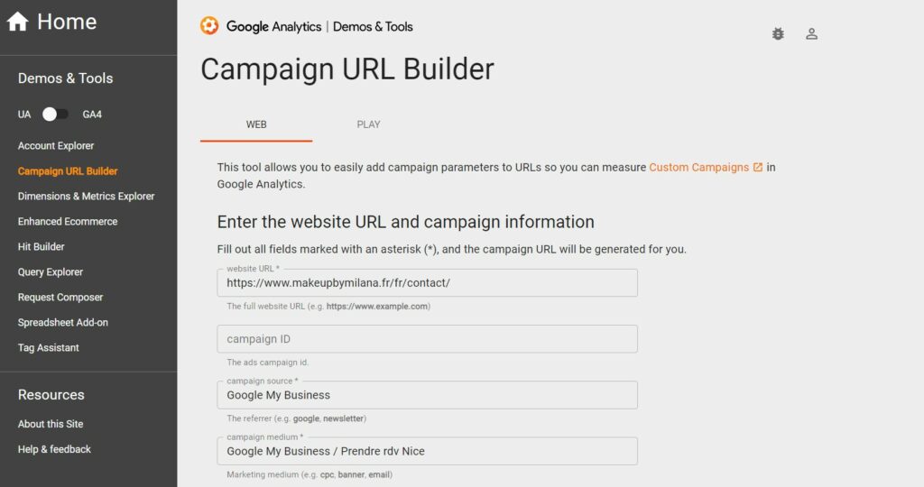 URL campaign builder Google